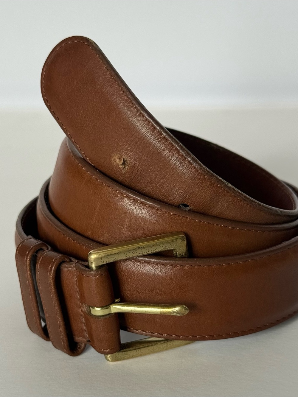 Coach 7600 Classic Glove Tanned Handcrafted Cowhide Belt Solid Brass Bkl34” 85cm